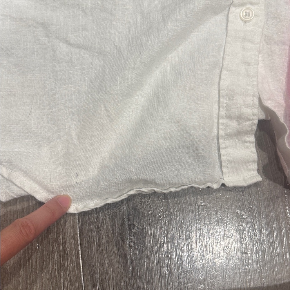Quince European Linen Button Down Shirt White Long Sleeve Blouse Shirt Size XS - Picture 9 of 9